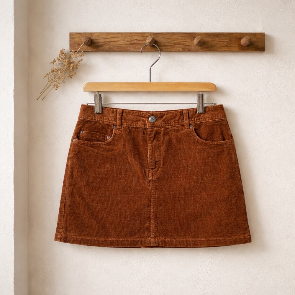 Sutton Studio‎ Brown Corduroy Mini Skirt Sz 6 Classic Y2kvibe Festival